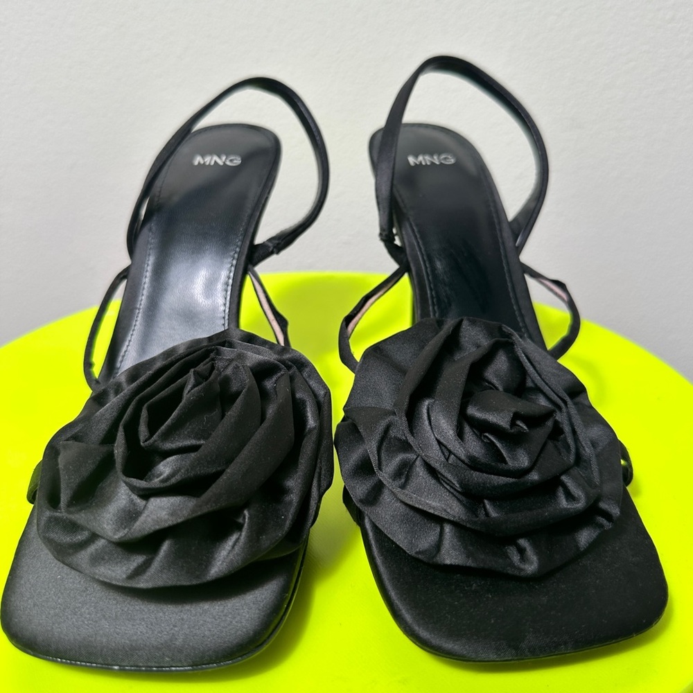 Mango Black Stiletto Heels Elegant Formal Footwear - Picture 5 of 7